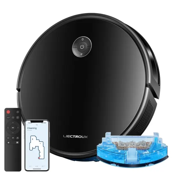 [EU Direct] LIECTROUX C7 Robotstofzuiger en natte dweilmachine,Slimme mapping,WiFi-app en afstandsbediening,6Kpa zuigkra