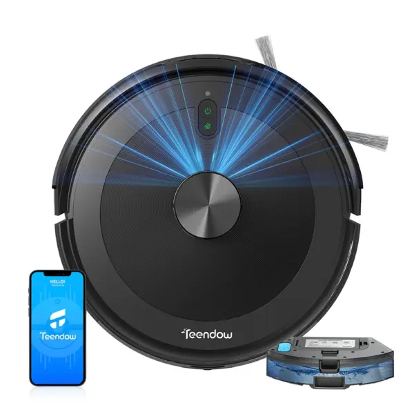 [EU Direct] Teendow D10S Plus 2-in-1 Robotstofzuiger 5000Pa Sterke Zuigkracht,260ml Watertank,Slimme Navigatie Huisdierv