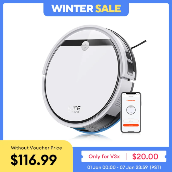 ILIFE V3X robotstofzuiger en dweilcombinatie, V3s Pro opgewaardeerd, compatibel met